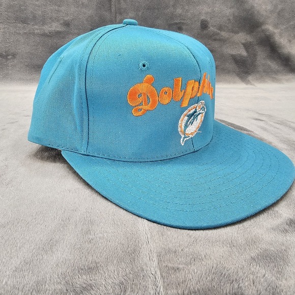 Vintage Miami Dolphins Hat AJD Snapback Teal Orange Team NFL Cotton Cap 90s - Picture 6 of 10